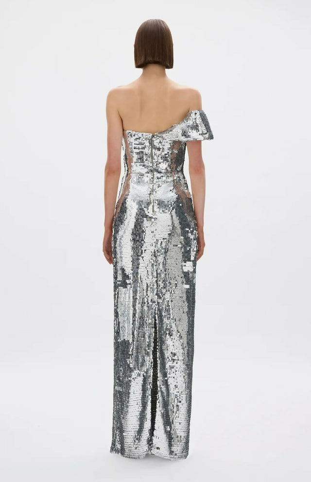 Rachel Gilbert Tamzin Gown in Silver
