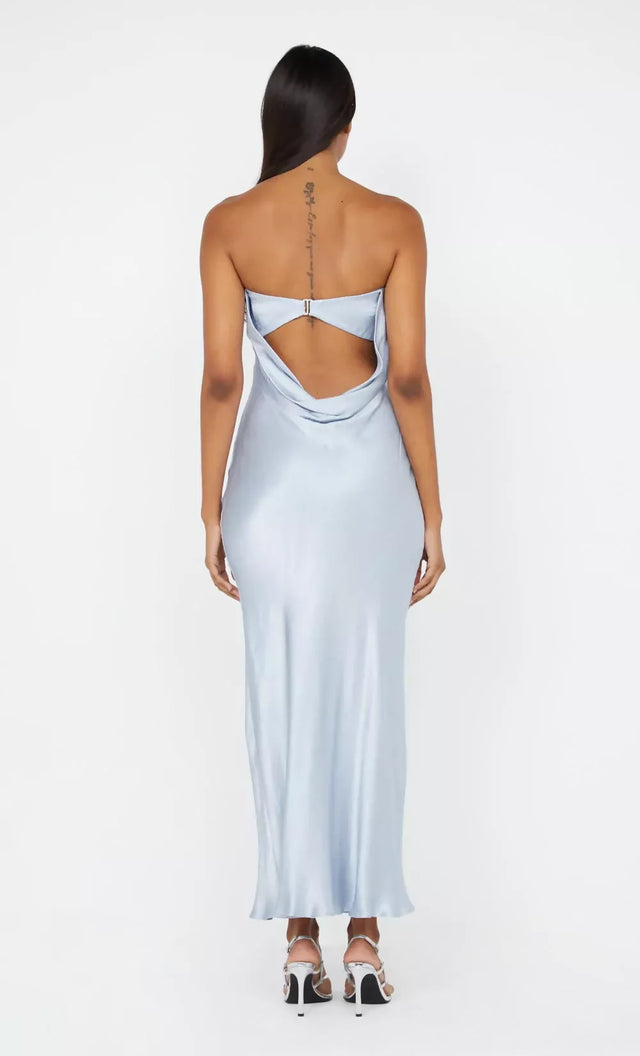 Bec and Bridge Moon Dance Strapless Maxi Dress Dusty Blue