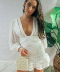 Mackenzie Mode Mariposa Mini Dress - 8 / White - Dresses