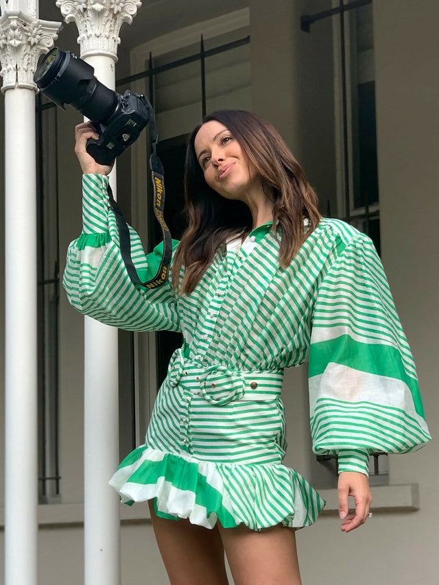 Mackenzie Mode Seeing Stars Mini Dress - 8 / Green - Dresses