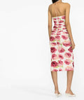 Magda Butrym - Magda Butrym Appliqued Ruched Cutout Floral Midi Dress