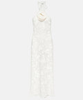 Magda Butrym Flower Applique Ivory Midi Dress - 6 / White - Dresses