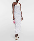 Magda Butrym Flower Applique Ivory Midi Dress - 6 / White - Dresses