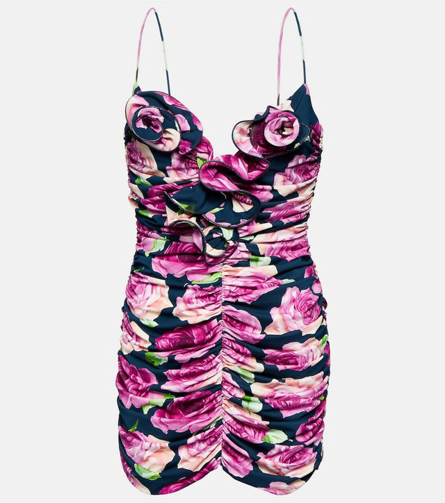 Magda Butrym - Magda Butrym Ruched Mini Dress Floral Print