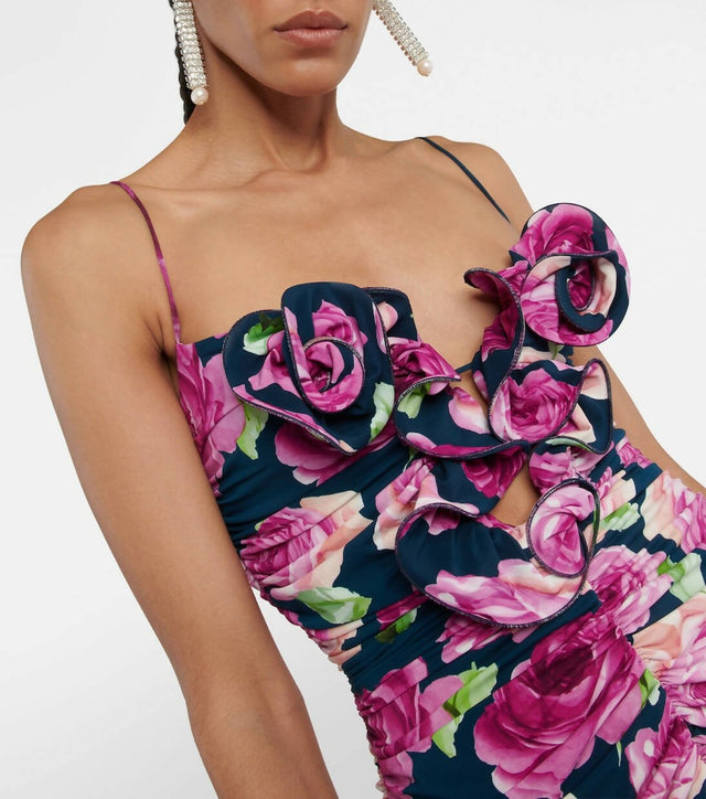 Magda Butrym - Magda Butrym Ruched Mini Dress Floral Print