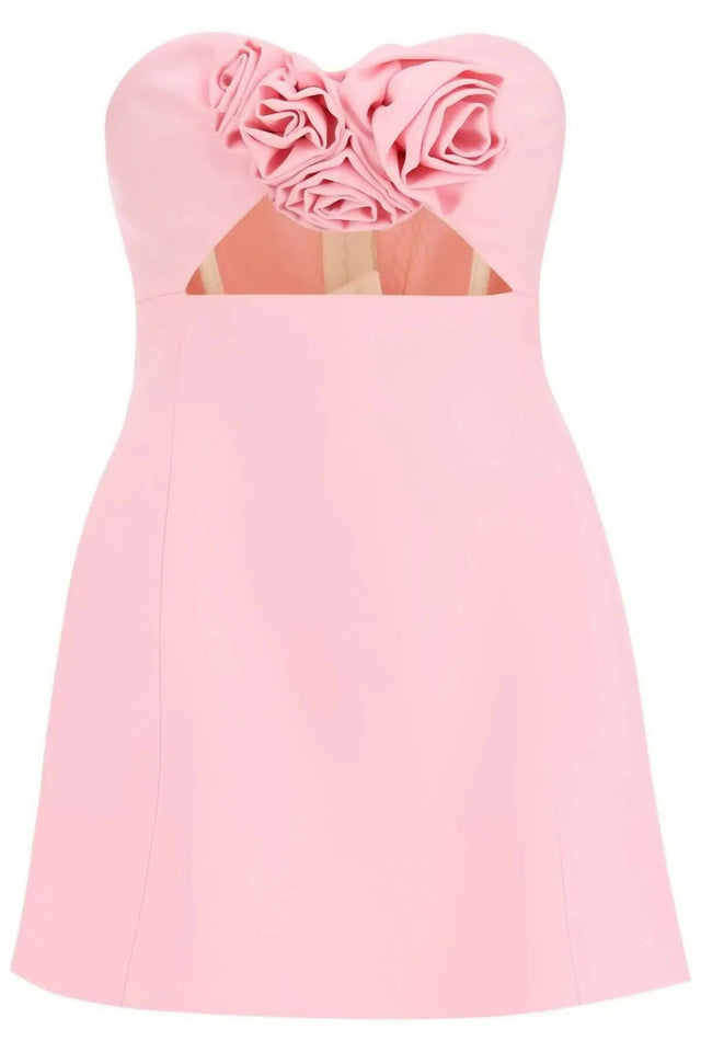 Magda Butrym - Magda Butrym Strapless Flower Silk Mini Dress Pink Size 8