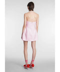 Magda Butrym - Magda Butrym Strapless Flower Silk Mini Dress Pink Size 8