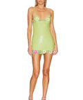 Majorelle Cal Embellished Mini Dress Lime Green - 12 / Green - Dresses