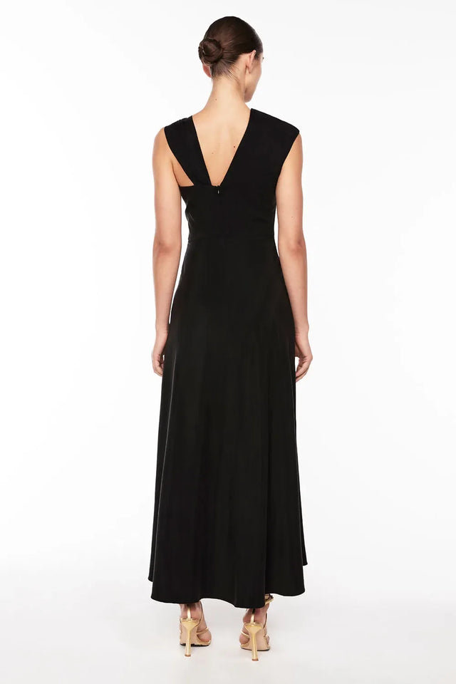 Manning Cartell Dial It Up Drape Midi Dress in Black Size 6 - 6 / Black - Dresses