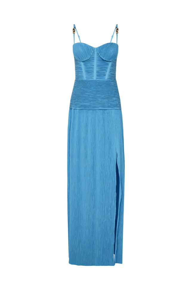 princess polly baby blue dress Reiss Cotton Blend High-Low Midi Dress in Cobalt Blue