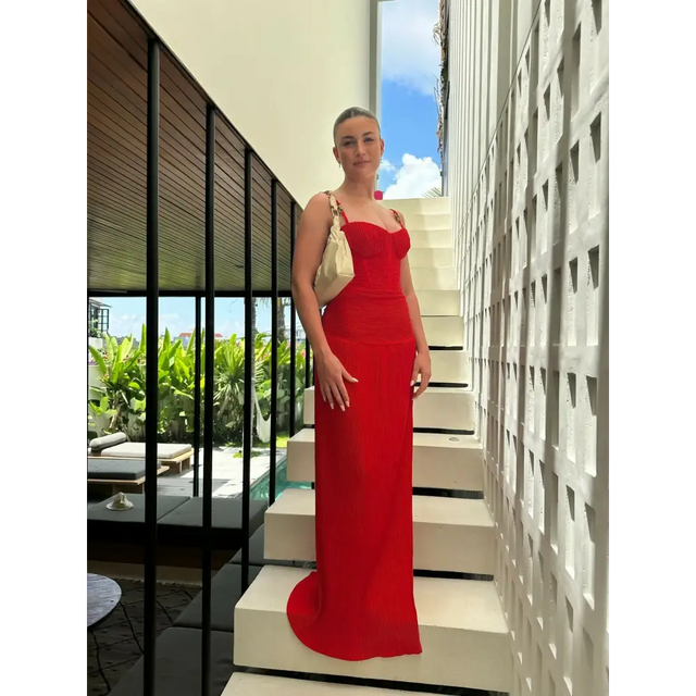 Manning Cartell Double Time Pleat Dress Red Size 4 6 - Dresses