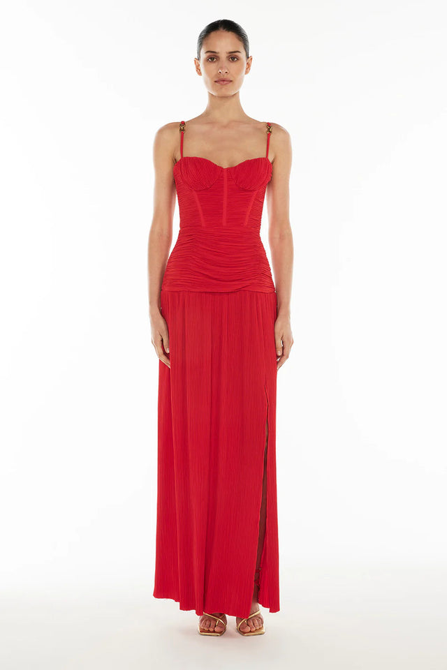Manning Cartell Double Time Pleat Gown Red - Dresses