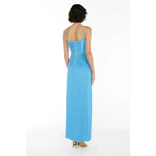 Manning Cartell Double Time Pleat Maxi Dress Cerulean Blue Size 6 8 & 10 - Dresses
