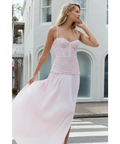 Manning Cartell Double Time Pleat Maxi Dress Pink Hydrangea Size 6 8 10 & 12 - Dresses