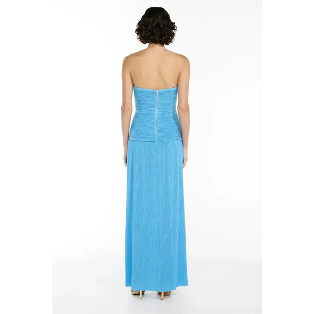 Manning Cartell Double Time Pleat Strapless Dress Cerulean Blue Size 8 - 8 / Blue - Dresses