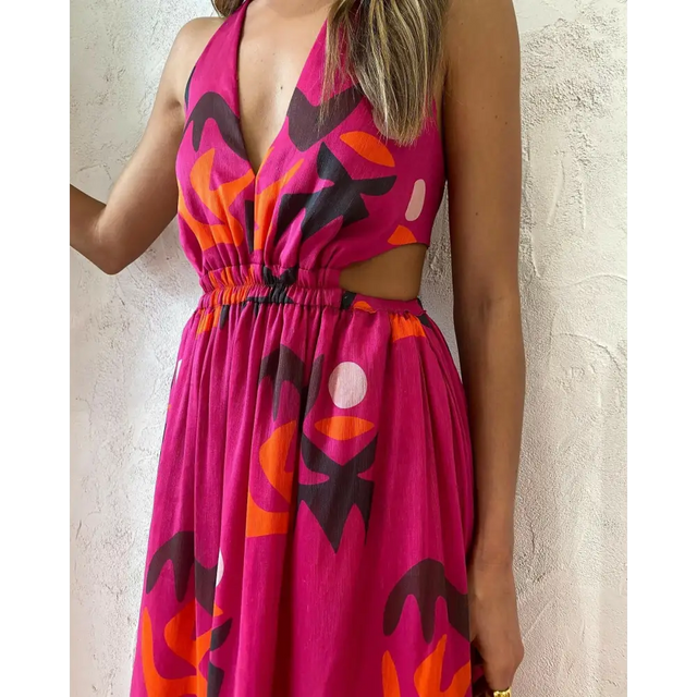 Manning & Cartell Fiesta Halter Maxi Dress - 10 / Multi - Dresses
