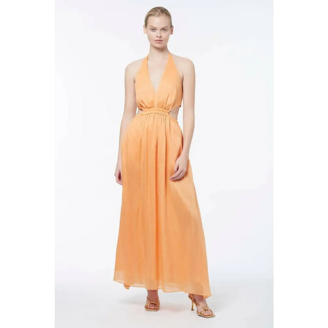 Manning Cartell Lyrical Colours Halter Maxi Dress in Mango - 6 / Yellow - Dresses