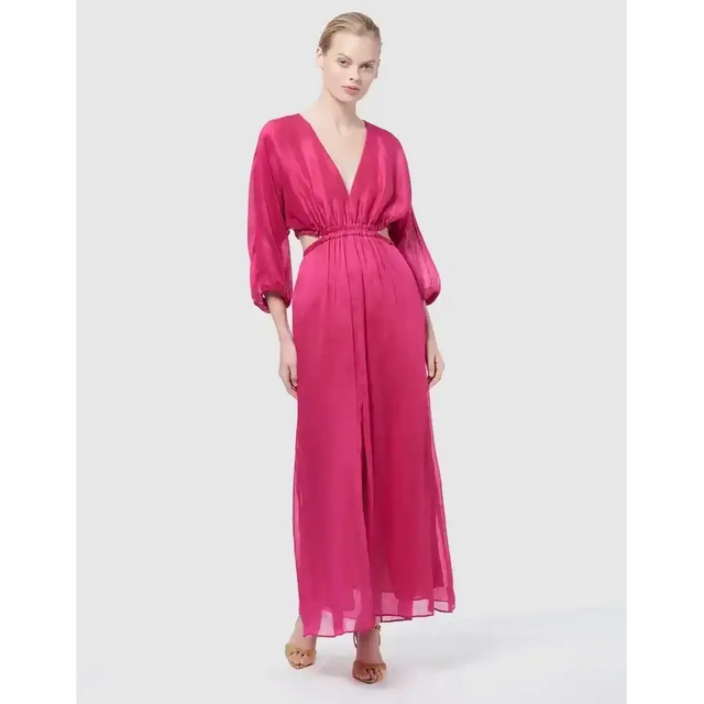 Manning Cartell Lyrical Colours Maxi Dress - Long Sleeve - 12 / Pink - Dresses