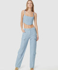 Manning Cartell Quilted Denim Corset and Cargo Pant Set Blue Size AU 4 - 4 / Blue - Outfit Sets