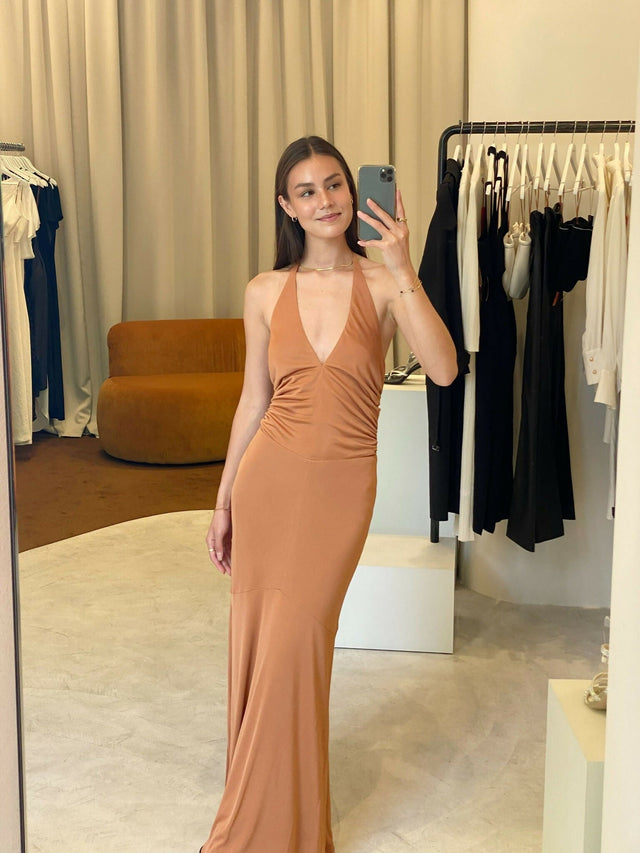 Manning Cartell Sunkissed Halter Dress - 6 / Bronze - Dresses