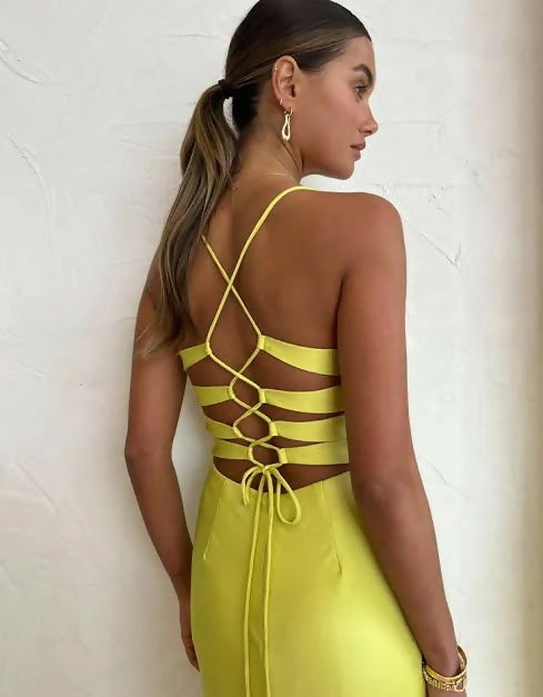 Manning Cartell Time to Shine Slip Dress in Lime - 8 / Yellow - Dresses