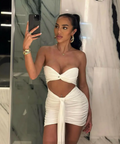 Mars The Label ‘Knotted’ Bandeau Mini - XS / White - Dresses