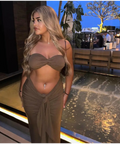 Mars The Label ‘The Knot’ Bandeau Set - L / Brown - Dresses