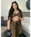 Mars The Label ‘The Knot’ Bandeau Set - L / Brown - Dresses
