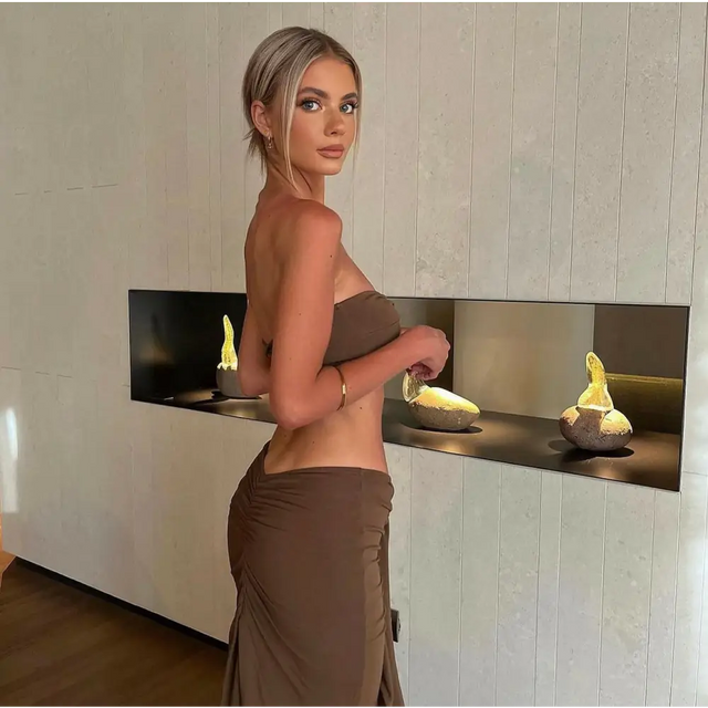 Mars The Label ‘The Knot’ Bandeau Set - L / Brown - Dresses
