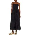 Matteau Shirred Lace-Up Dress - 8 / Black - Dresses