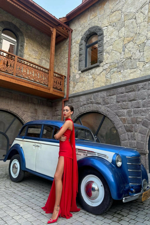 MonacoRedDresswithscarf6