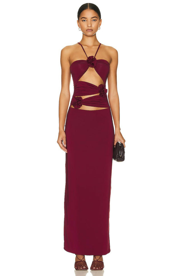 Maygel Coronel Veranera Gown in Burgundy / Wine - 8 / Red - Dresses