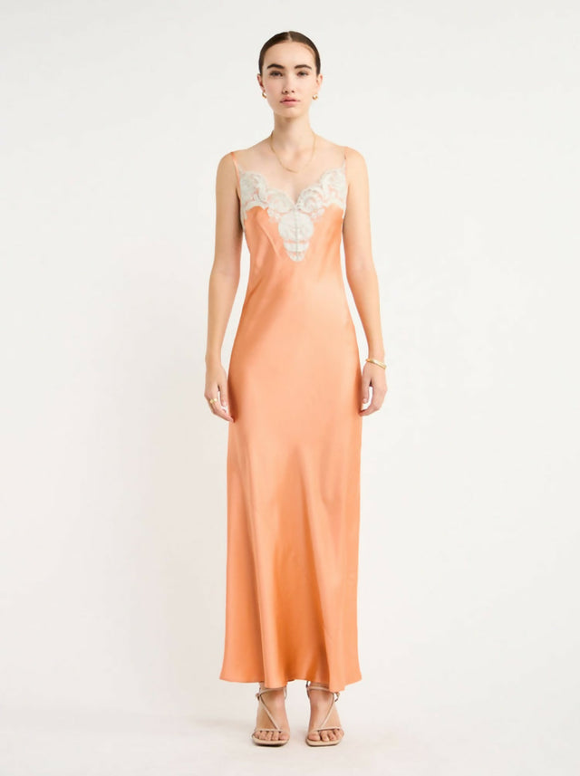 Sir the Label Danseurs Lace Slip Dress in Peach Size 2 /AU 10