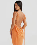 Melani the Label Cristina Gown in Orange - 6 / Orange - Dresses