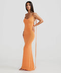 Melani the Label Cristina Gown in Orange - 6 / Orange - Dresses