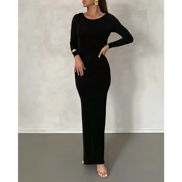 Melani The Label ‘Mia’ Drape Gown - XS / Black - Dresses