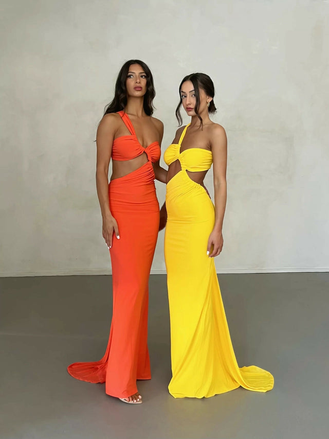 Melanie The Label Sari Gown - 10 / Orange - Dresses