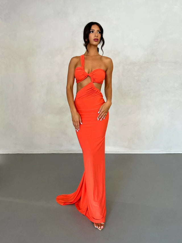 Melanie The Label Sari Gown - 10 / Orange - Dresses