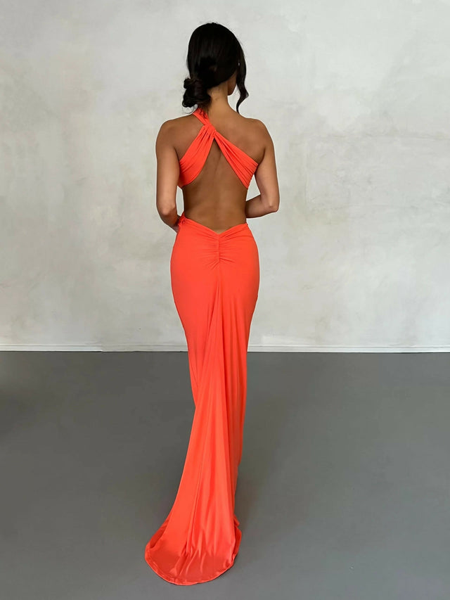Melanie The Label Sari Gown - 10 / Orange - Dresses