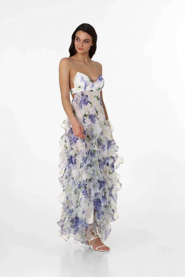 Menti Santorini Iris Flower Maxi Dress - Dresses