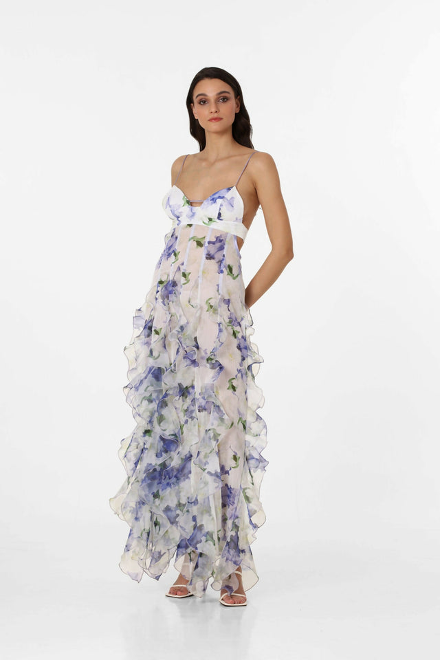 Menti Santorini Iris Flower Maxi Dress - Dresses