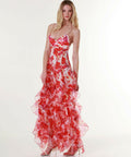 Menti Santorini Red Margarita Floral Maxi Dress - Dresses