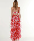 Menti Santorini Red Margarita Floral Maxi Dress - Dresses