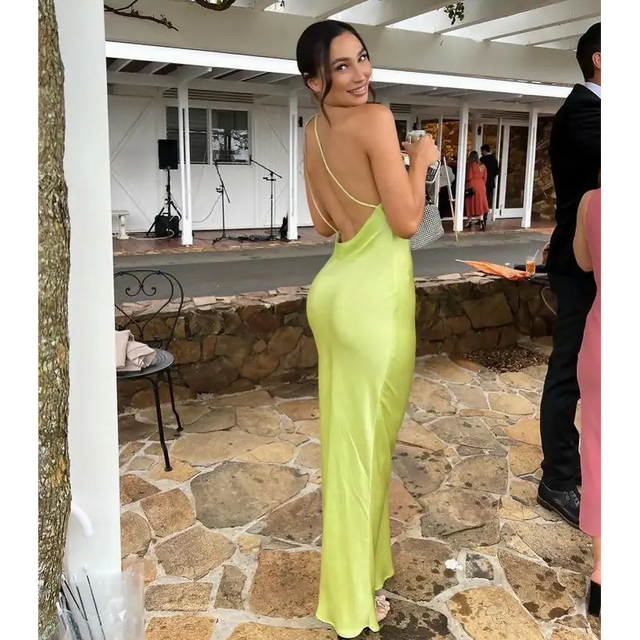 Meshki Alena One Shoulder Maxi - 6 / Green - Dresses
