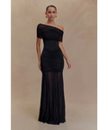 Meshki Caspian Slink Mesh Off Shoulder Black Size 8 - 8 / Black - Dresses