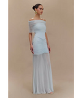 Meshki Caspian Slinky Mesh Off Shoulder Dress Blue Size 8,10 - Dresses