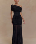 Meshki Caspian Slinky & Mesh Off-Shoulder Maxi Dress - Dresses