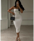 Meshki ‘Cassidy’ Strapless Midi - 6 / White - Dresses