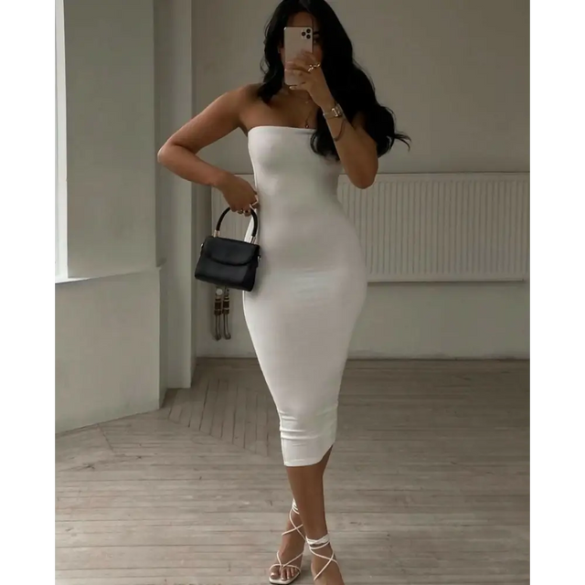 Meshki ‘Cassidy’ Strapless Midi - 6 / White - Dresses