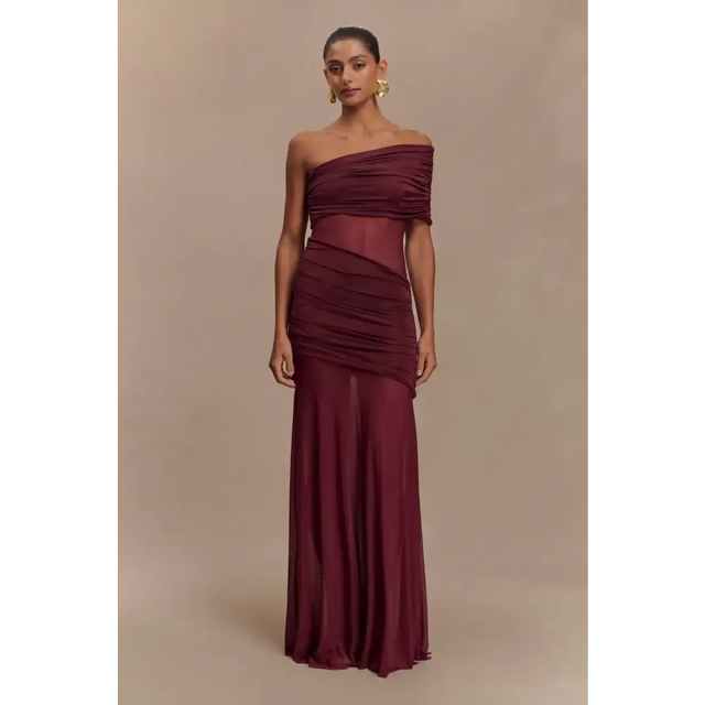 Meshki Dallas One Shoulder Burgundy size 10 - 10 / Red - Dresses